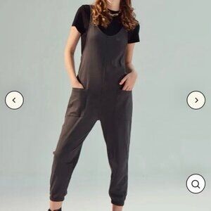 For Days Wear Wrecklessly Organic Cotton Relaxing Romper Sz Sm Charcoal